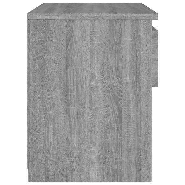 vidaXL Nachtkastje 40x30x39 cm bewerkt hout grijs sonoma eikenkleurig