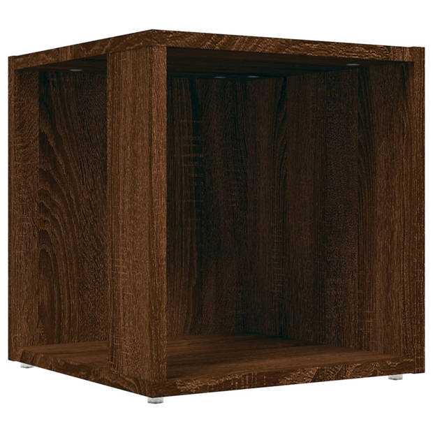 vidaXL Bijzettafel 33x33x34,5 cm bewerkt hout bruineikenkleurig