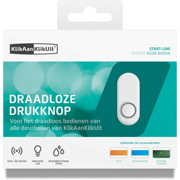 KlikAanKlikUit ACDB-8000A Draadloze Drukknop - Wit