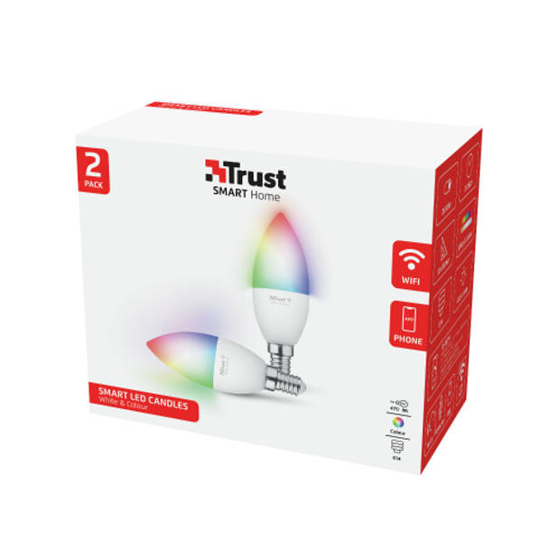 Trust Smart Home Slimme WiFi RGB Ledlamp E14 (Dubbelpak)