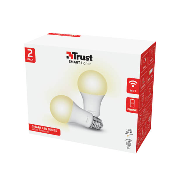 Trust Smart Home Slimme WiFi Ledlamp E27 (Dubbelpak)