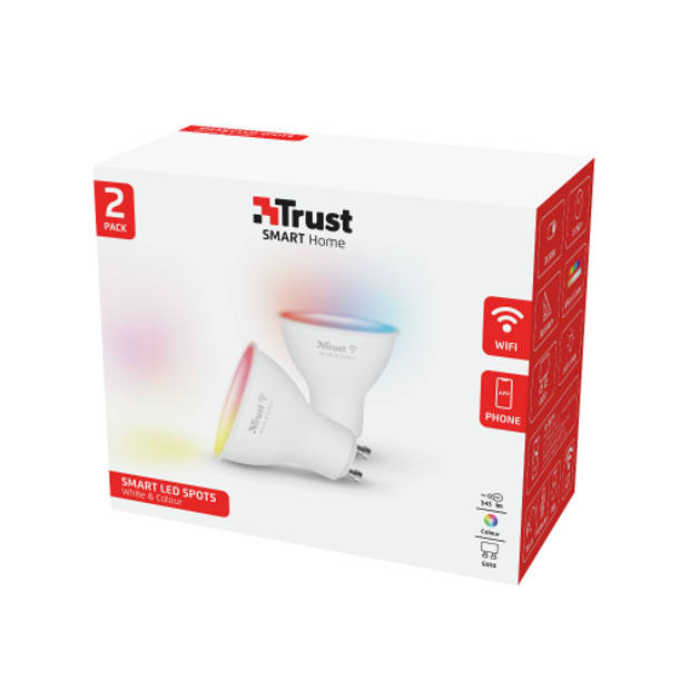 Trust Smart Home Slimme WiFi RGB Ledspot GU10 (Dubbelpak)