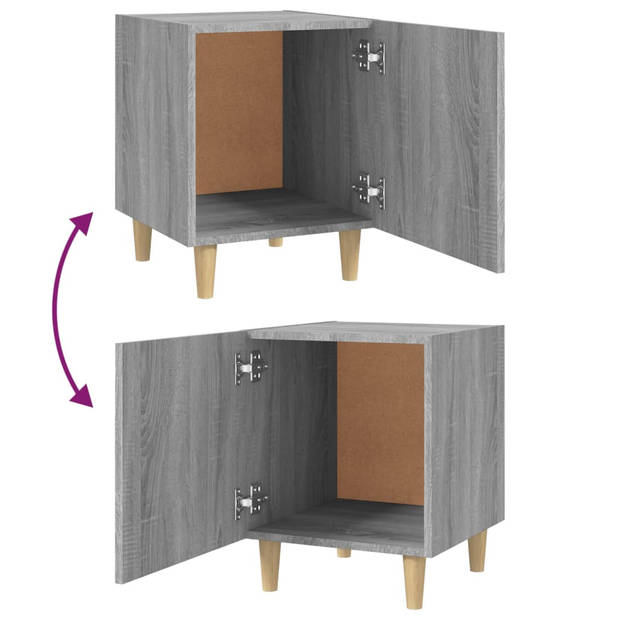 vidaXL Nachtkastjes 2 st bewerkt hout grijs sonoma eikenkleurig