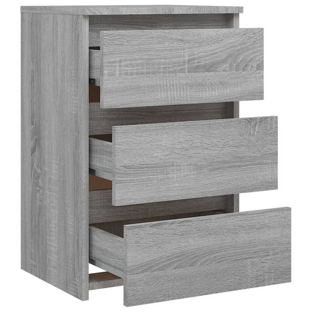 vidaXL Nachtkastjes 2 st 40x35x62,5 cm bewerkt hout grijs sonoma eiken