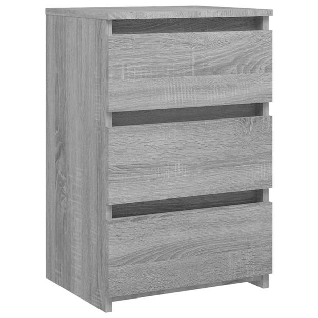 vidaXL Nachtkastje 40x35x62,5 cm bewerkt hout grijs sonoma eikenkleur