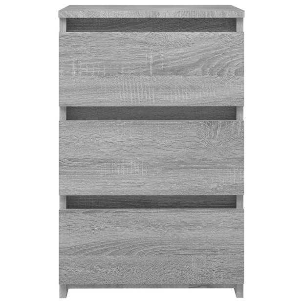 vidaXL Nachtkastjes 2 st 40x35x62,5 cm bewerkt hout grijs sonoma eiken