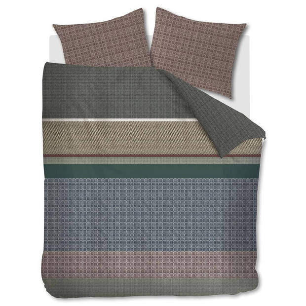 Beddinghouse Dekbedovertrek Birger Olive Green-2-persoons (200 x 200/220 cm)