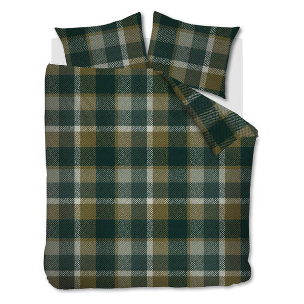 Beddinghouse Flanel Dekbedovertrek Marnix - Groen - 2-Persoons 200x200/220 cm