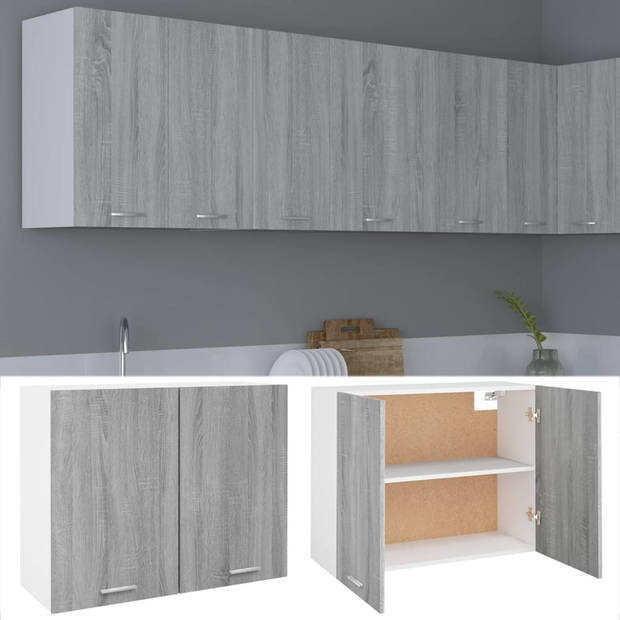 vidaXL Hangkast 80x31x60 cm bewerkt hout grijs sonoma eikenkleurig