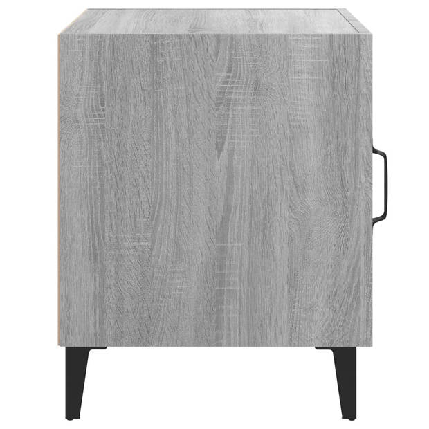 The Living Store Bedkast - Grijs Sonoma Eiken - 40 x 40 x 50 cm - Bewerkt Hout