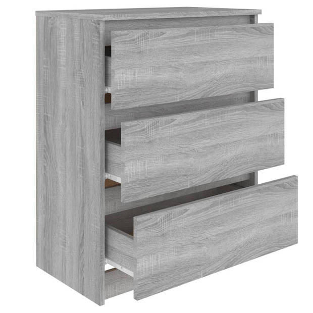 vidaXL Dressoir 60x35x76 cm bewerkt hout grijs sonoma eikenkleurig