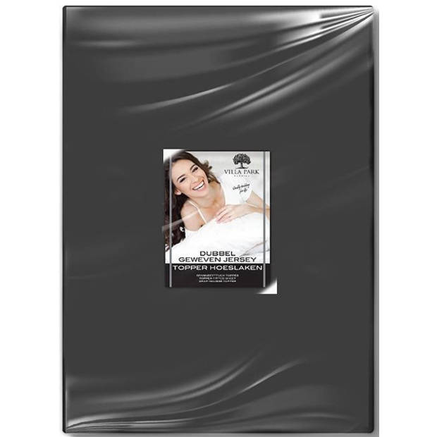 Nightsrest VP Dubbel Jersey Topper Hoeslaken - Antraciet Maat: 190/200x200/220 + 12cm