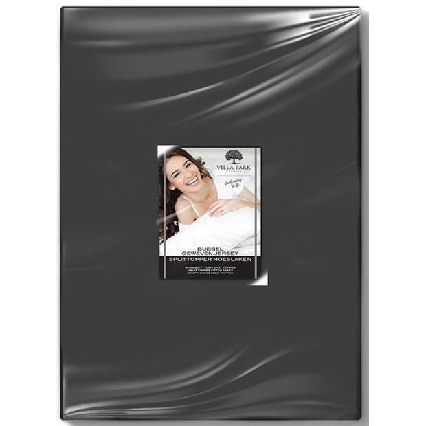 Nightsrest VP Dubbel Jersey Split Topper Hoeslaken - Antraciet Maat: 180x200/220 + 12cm