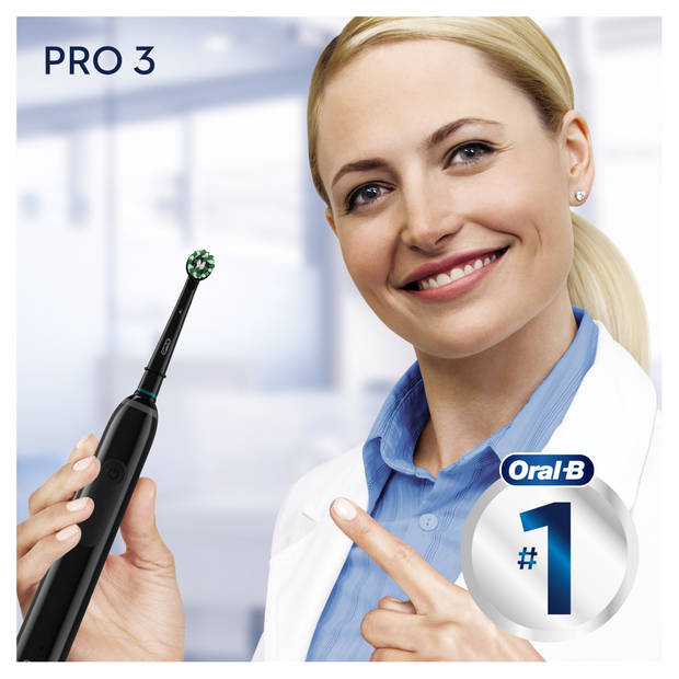 Oral-B elektrische tandenborstel Pro 3 3000 CrossActio zwart - 3 poetsstanden