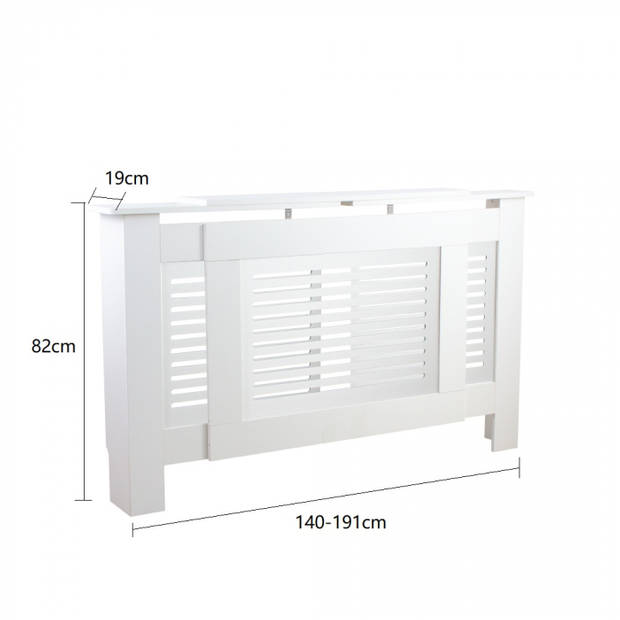 Radiator ombouw verwarming - radiator omkasting - breed variabel 140 tot 190 cm