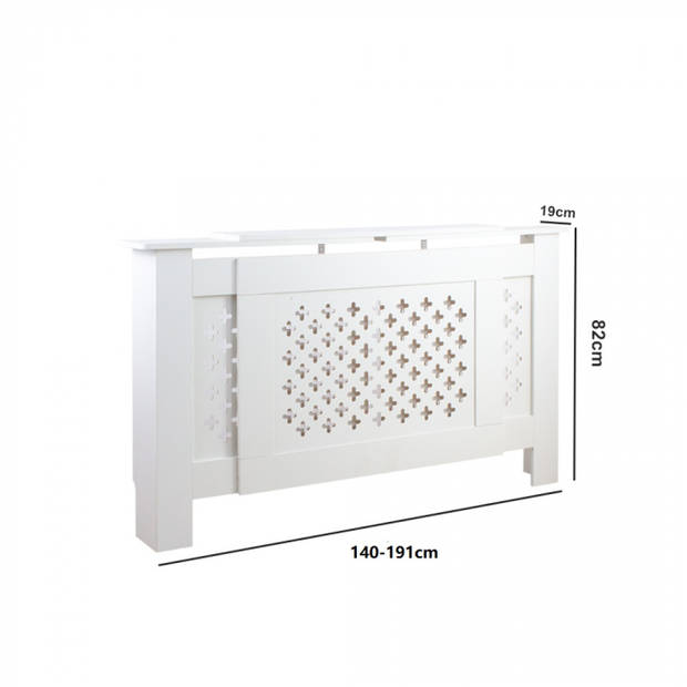 Radiator ombouw verwarming - radiator omkasting - breed 140 cm tot 190 cm