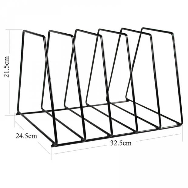 Vinyl platen opbergrek retro - bladerrek voor opbergen tot 50 vinyl lp platen - zwart