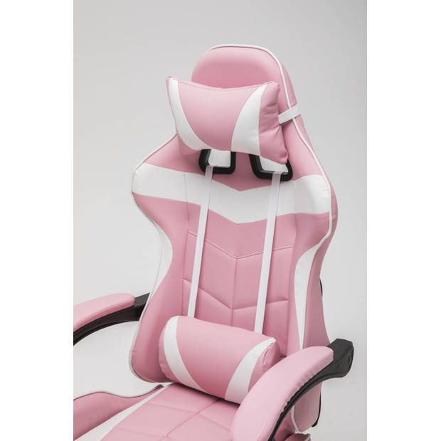 Gamestoel Cyclone tieners - bureaustoel - racing gaming stoel - roze wit