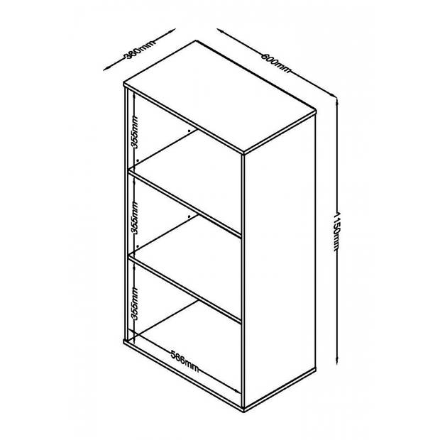 Boekenkast archiefkast - open wandkast zwart