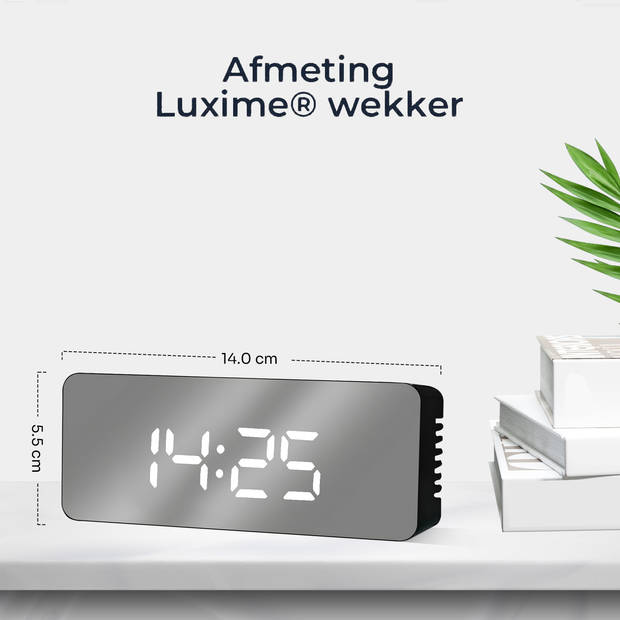 Luxime® - Luxe Digitale Wekker - Slaapkamer - Klok - Energiezuinig - Zwart