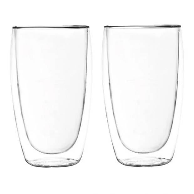 Luxe Latte Macchiato Glazen Dubbelwandig - Koffieglazen - Cappuccino Glazen Theeglas Dubbelwandig 380 ML - Set Van 2