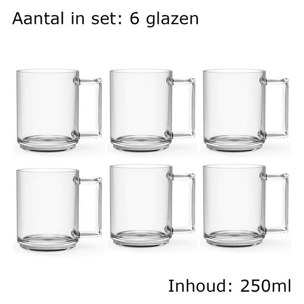 Luxe Latte Macchiato - Koffieglazen - Cappuccino Glazen - Cappuccino Kop - Latte Glazen - 250 ML - Set Van 6