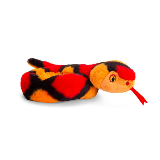 Pluche knuffel dier kleine opgerolde slang rood 65 cm - Knuffeldier