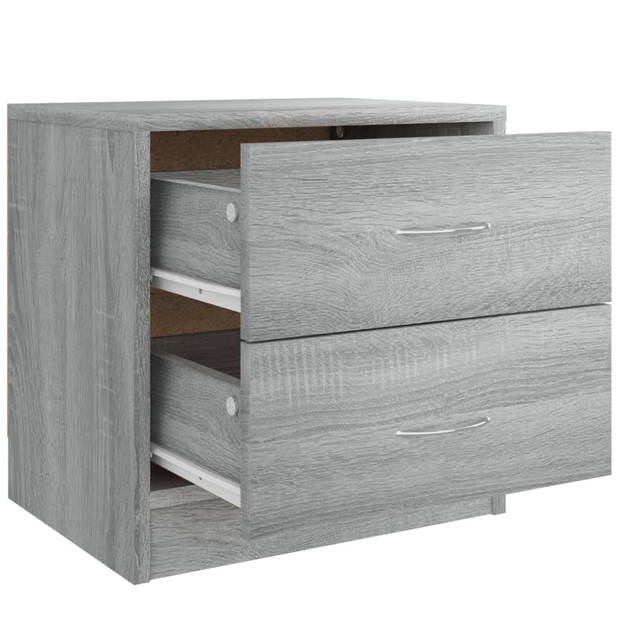 vidaXL Nachtkastjes 2 st 40x30x40 cm bewerkt hout grijs sonoma eiken