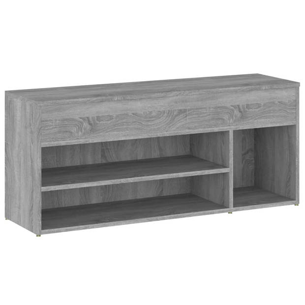 The Living Store Schoenenbank - Trendy - Opbergbank - Afmeting 105 x 30 x 45 cm - Kleur Grijs Sonoma Eiken