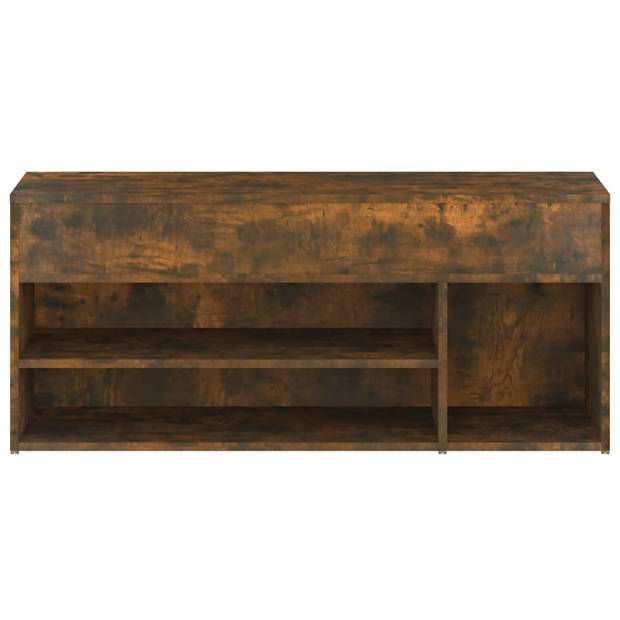 The Living Store Schoenenbank - Gerookt eiken - 105x30x45 cm - Praktisch en trendy