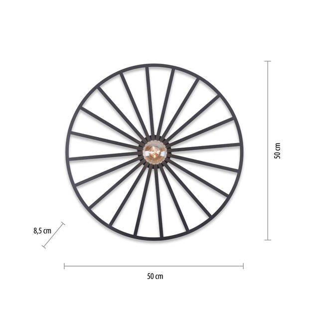 Paul Neuhaus Plafondlamp Isabella Ø 50 cm zwart