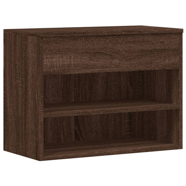 vidaXL Schoenenbank 60x30x45 cm bewerkt hout bruin eikenkleur