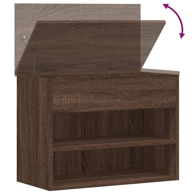 vidaXL Schoenenbank 60x30x45 cm bewerkt hout bruin eikenkleur