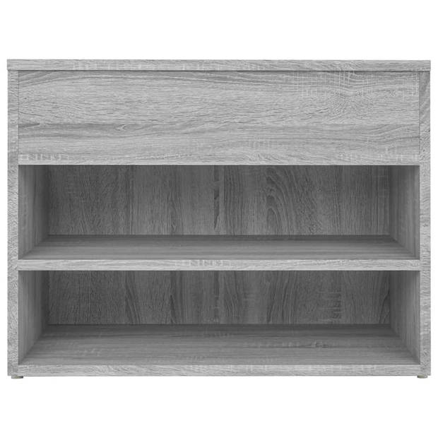 vidaXL Schoenenbank 60x30x45 cm bewerkt hout grijs sonoma eikenkleurig