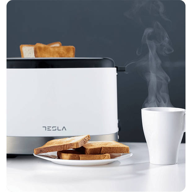 Tesla TS300BWX - Broodrooster - 800W - Ontdooien & Roosteren - Toaster - Wit