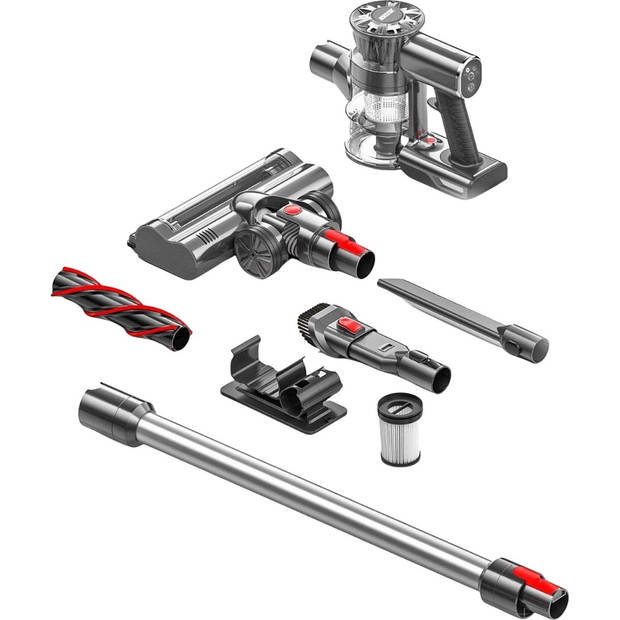 Steelstofzuiger draadloos 200Watt met 4 verschillende opzetstukken (draadloze stofzuiger) van Zedar