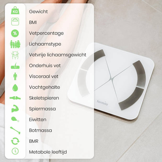 Formilo Personenweegschaal met Lichaamsanalyse Wit