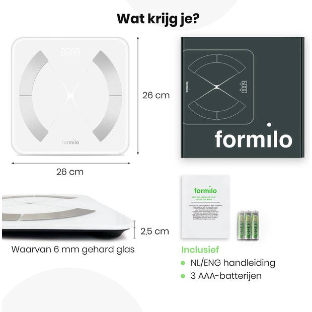 Formilo Personenweegschaal met Lichaamsanalyse Wit