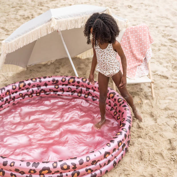 Swim Essentials kinderzwembad roze panterprint 3 ringen - 150 cm