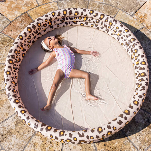 Swim Essentials kinderzwembad panterprint beige 3 ringen - 150 cm
