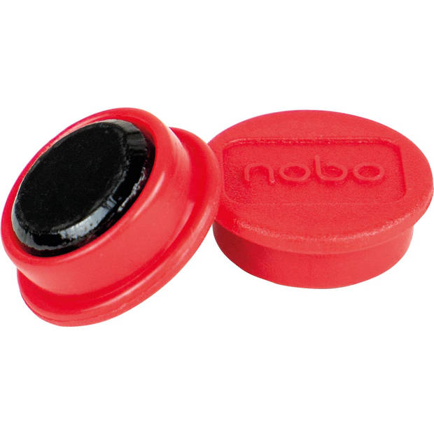 Nobo magneten voor whiteboard diameter van 24 mm, pak van 10 stuks, rood