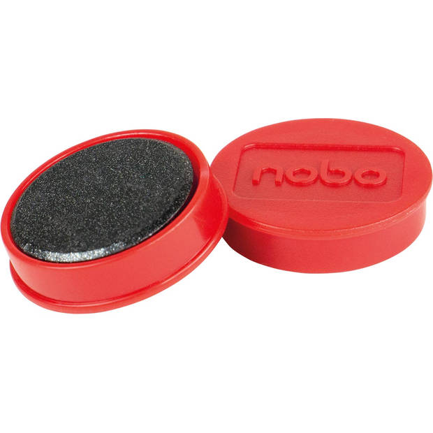 Nobo magneten voor whiteboard diameter van 32 mm, pak van 10 stuks, rood