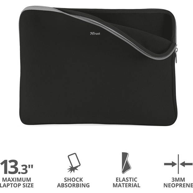 Trust primo soft sleeve voor 13,3 inch laptops