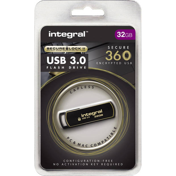Integral 360 Secure USB 3.0 stick, 32 GB