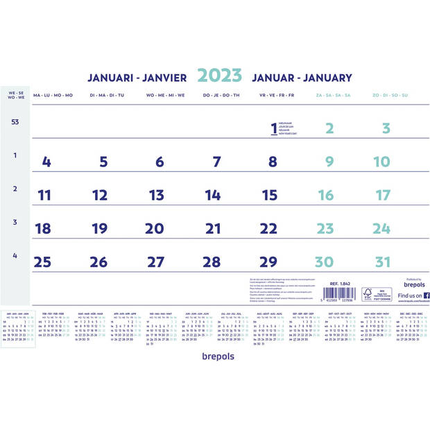 Brepols maandkalender, 2023