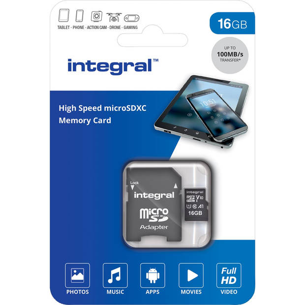 Integral microSDHC geheugenkaart, 16 GB