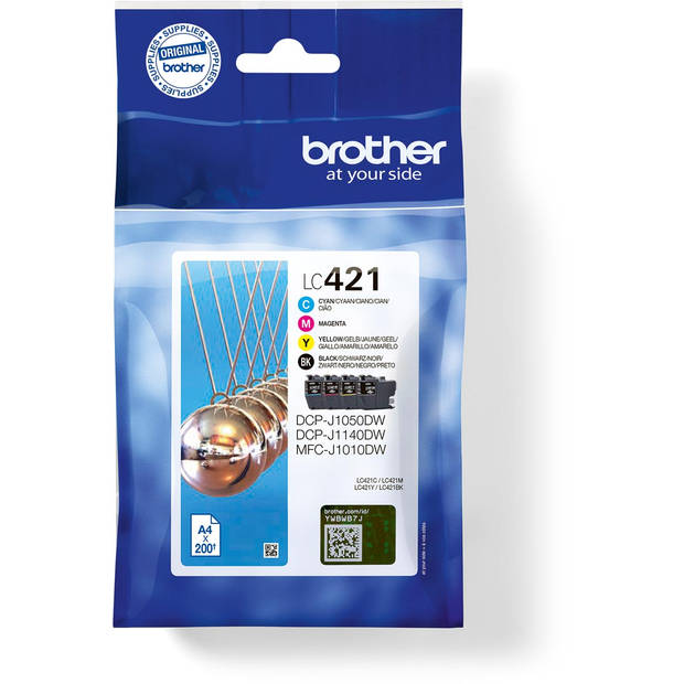 Brother inktcartridge, 200 pagina's, OEM LC-421VAL, 4 kleuren