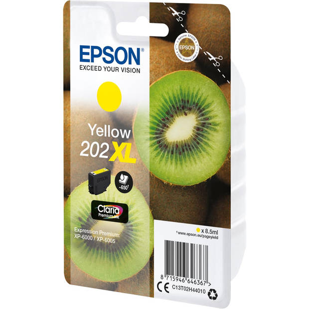 Epson inktcartridge 202XL, 650 pagina's, OEM C13T02H44010, geel