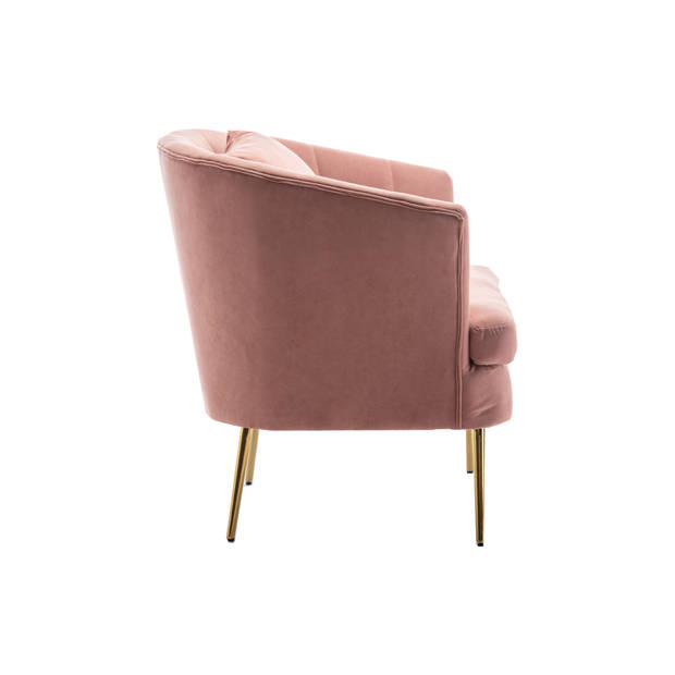 Fauteuil zitbank 1 persoons Sien velvet roze stoel
