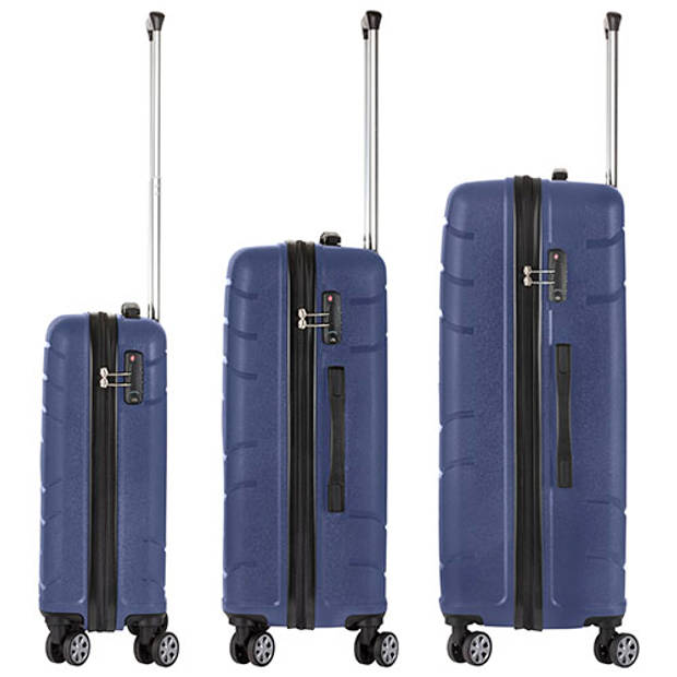 TravelZ Big Bars Kofferset 3-delig met TSA-slot - Blauw